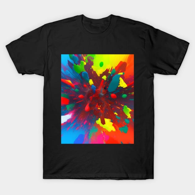 Abstract Colourful Splatter Art T-Shirt by DMBGdesigns